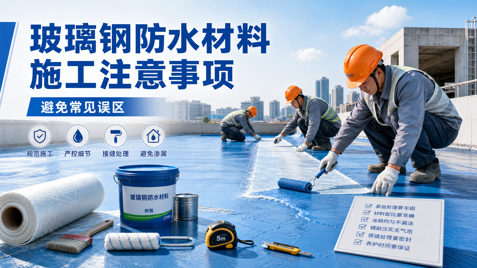 玻璃钢防水材料施工注意事项，避免常见误区 铜仁 版